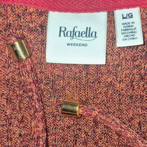 RAFAELLA Cowl Neck sweater top, burnt orange and pink blend, in size Large - Picture 16 of 16